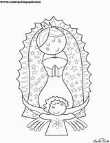 La Guadalupe Rosa Coloring Pages Distroller Virgen Template sketch template