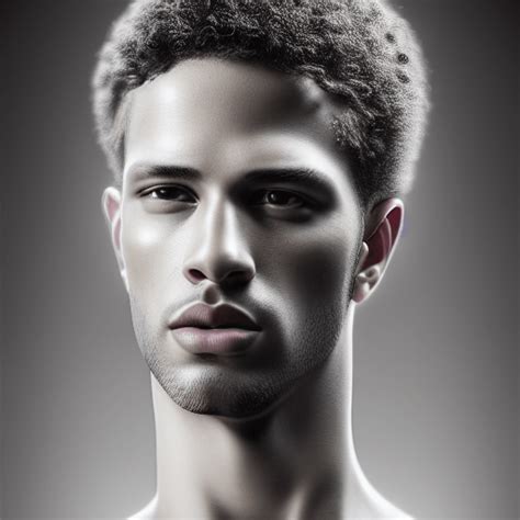 Stunning Realistic Digital Portrait Of A Handsome Biracial Male Model