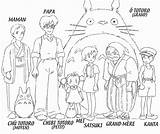 Totoro Coloring Pages Ghibli Studio Characters Sheet Neighbor Anime Kids sketch template