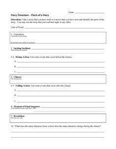 story structure worksheets ereading worksheets story structure