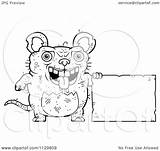 Outlined Ugly Rat Sign Clipart Cartoon Cory Thoman Coloring Vector Illustration Royalty Collc0121 sketch template