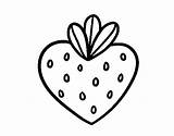 Strawberry Heart Coloring Coloringcrew Pages Food Dibujo Banana Oranges sketch template