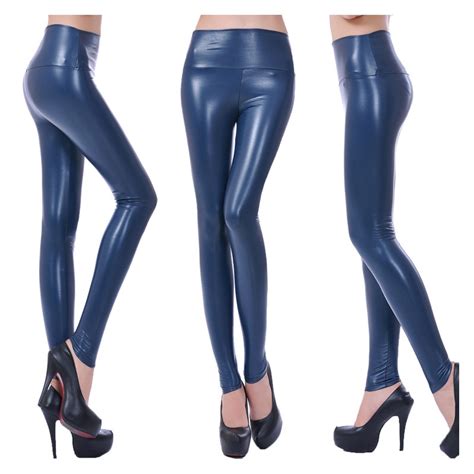 sexy skinny fashion high quality pu leather tight women s legging pant
