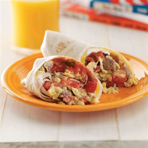 breakfast burritos  sausage  cheese recipe taste  home