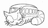 Totoro Coloring Pages Drawing Catbus Bus Colouring Neighbor Miyazaki Studio Cat Ghibli Chat Deviantart 토토로 Line Sleeping Getdrawings Book Hayao sketch template