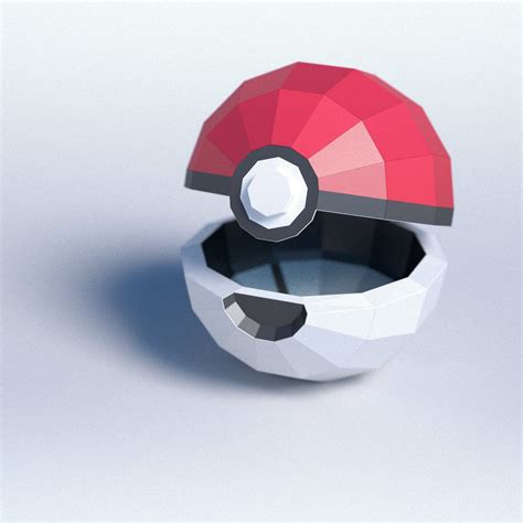 papercraft pokeball diy templates including colored etsy