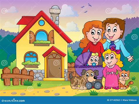 family theme image  stock vector illustration  child