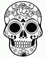 Coloring Skull Sugar Printable Pages Adults Popular sketch template