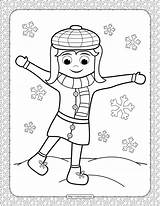 Coloring Girl Snow Under sketch template