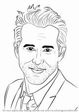 Ryan Reynolds Draw Drawing Step Celebrities Tutorials Drawingtutorials101 sketch template