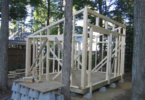 build  shed   slanted roof step  step