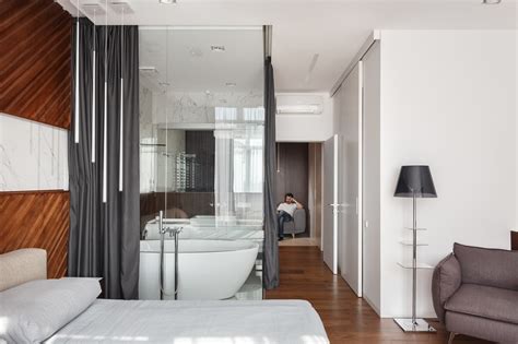 Glass Bathroom Walls In Modern Apartment By Svoya