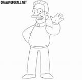 Flanders Ned Drawingforall Simpsons sketch template