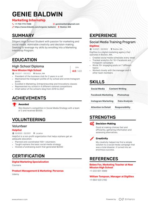 intern resume examples guide