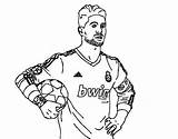 Ramos Sergio Coloring Madrid Real Soccer Player Sheet Pages Colorear Book Famous Top sketch template