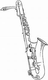 Saxophone Sax Baritone Bari Clipground sketch template