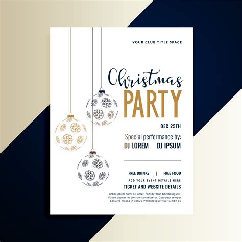 christmas holiday party invitation flyer design template