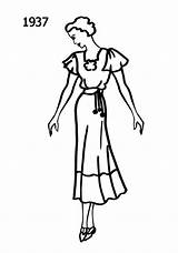 Fashion Patterns Vogue Sewing Sketches Dress 1930s sketch template