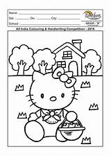 Colouring Competition Handwriting Level National India Rainbow sketch template