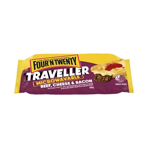 buy four n twenty traveller microwavable beef cheese and bacon pie 160g