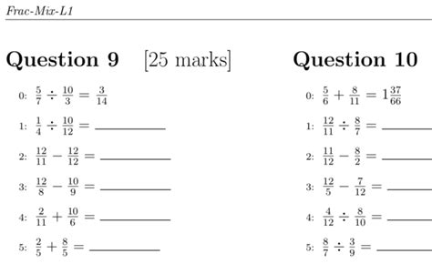 printable  math exercises