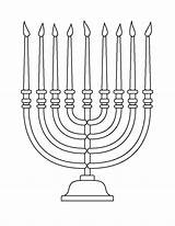 Coloring Chanukah Candles Kids sketch template