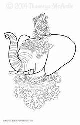 Coloring Elephants Printable Pages Dreams Book Color sketch template