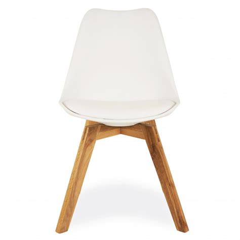 scandi designs soft pad dining chair with solid oak crossed wood legs white white dining