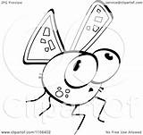 Fly Clipart Cartoon Outlined Coloring Vector Cory Thoman Royalty sketch template