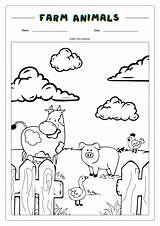 Farm Animals Worksheets Coloring Printable Kids Worksheet Worksheeto Via Counting Pages sketch template