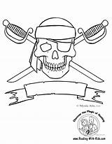 Coloring Pages Pirates Pirate Collections Skull Printable Template Crossbones Kids Cross Reading Jolly Roger Swords Printables sketch template