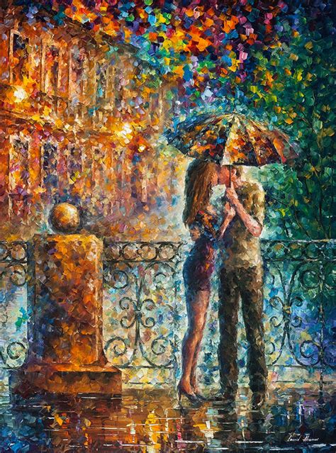 Kiss Under Umbrella By Leonid Afremov By Leonidafremov On Deviantart