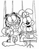 Garfield Coloring Odie Magic Show Netart sketch template