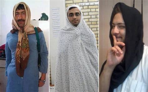 these iranian men are taking selfies in hijabs in response to the facebook group my stealthy