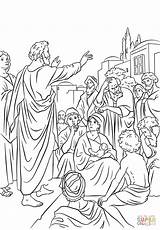 Pentecost Colorear Preaching Apostol Altar sketch template