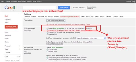 how to find gmail account creation date