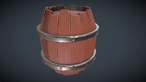 stylised wooden barrel 3d model by shihab miah shiha96 [a0ff687