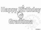 Birthday Happy Grandma Coloring sketch template