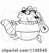 Bank Robbing Raccoon Clipart Robbery Thoman Cory Stealing Money Vector Royalty Clip sketch template