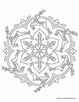 Coloring Mandala Pages Christmas Reindeer Adult Woojr Activities Kids Colouring sketch template