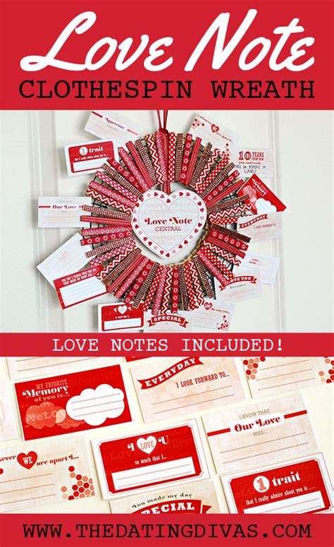 love note clothespin wreath
