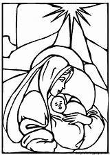 Coloring Jesus Mary Mother sketch template
