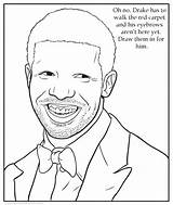 Coloring Pages Drake Book Funny Nicki Minaj Rap Color Rapper Weird Cartoon Print Insane Hop Hip Books Eyebrows Rappers Colouring sketch template