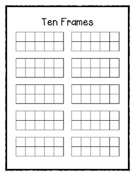 ten frames template  jalisas classroom creations tpt