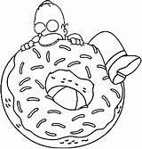 Homer Donut Simpsons Donuts Desenho Enorme Essaie Manger Getdrawings Kolorowanki Chucky Dzieci Enormous Wants Imprimé Springfield Cats Party Colouring Designlooter sketch template