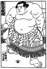 Coloring Sumo Japanese Wrestler Pages Book Print Culture Choose Board sketch template