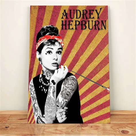 audrey hepburn canvas print picture posters black and
