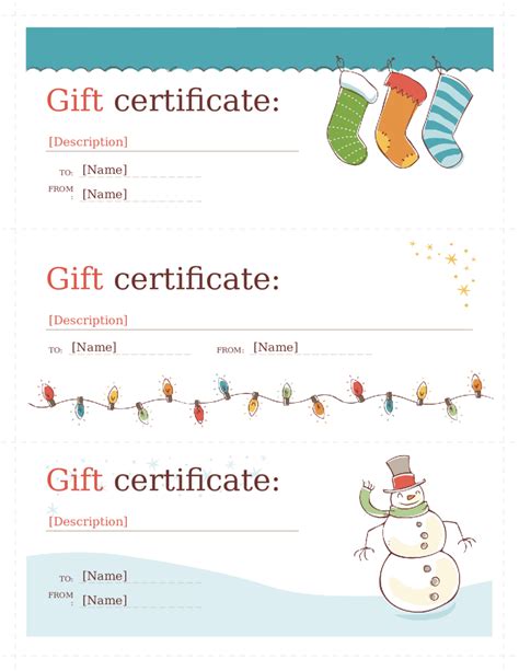 printable gift certificates template doctemplates