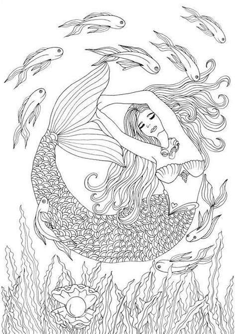 get this realistic mermaid coloring pages for adult cr12l