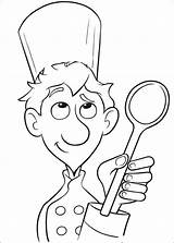 Coloring Pages Cook Chef Disney Master Ratatouille Linguini Chefs Cartoon Printable Jobs Kitchen sketch template